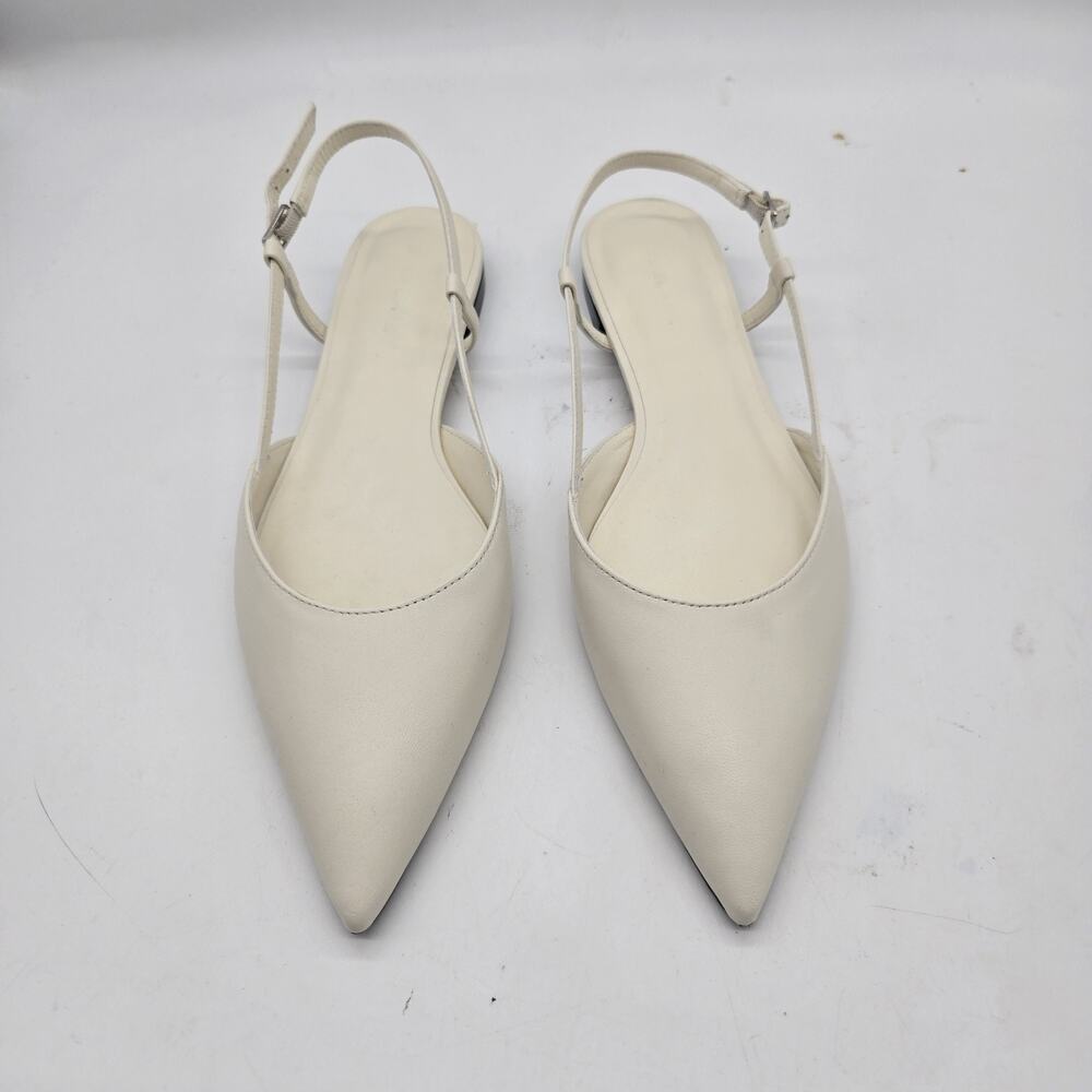 Everlane THE STUDIO SLINGBACK FLAT shoes size 8 ivory cream pointed toe New - Picture 4 of 11